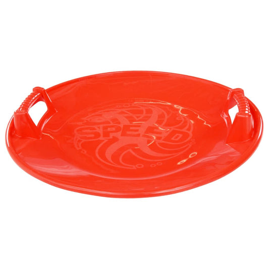 Schlitten Bob Rund 66,5 cm Schneerutscher Rundschlitten Tellerschlitten rot PP bis 50 kg