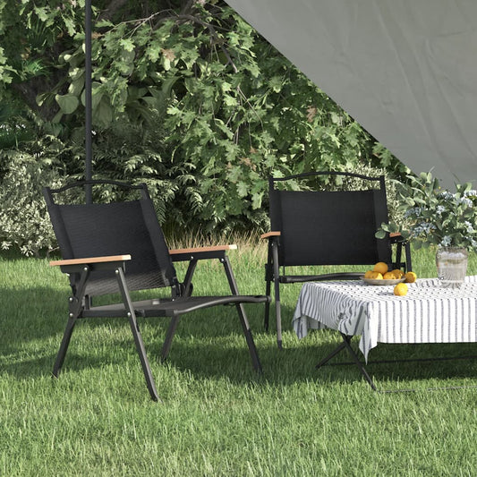 Campingstühle 2 Stk. Schwarz 54x43x59 cm Oxford-Gewebe klappbar