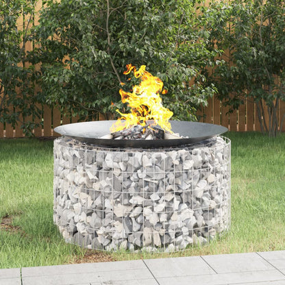 Gabionen-Feuerstelle Ø 100 cm 50 cm hoch Feuersäule Gartensäule Verzinkt Feuerschale