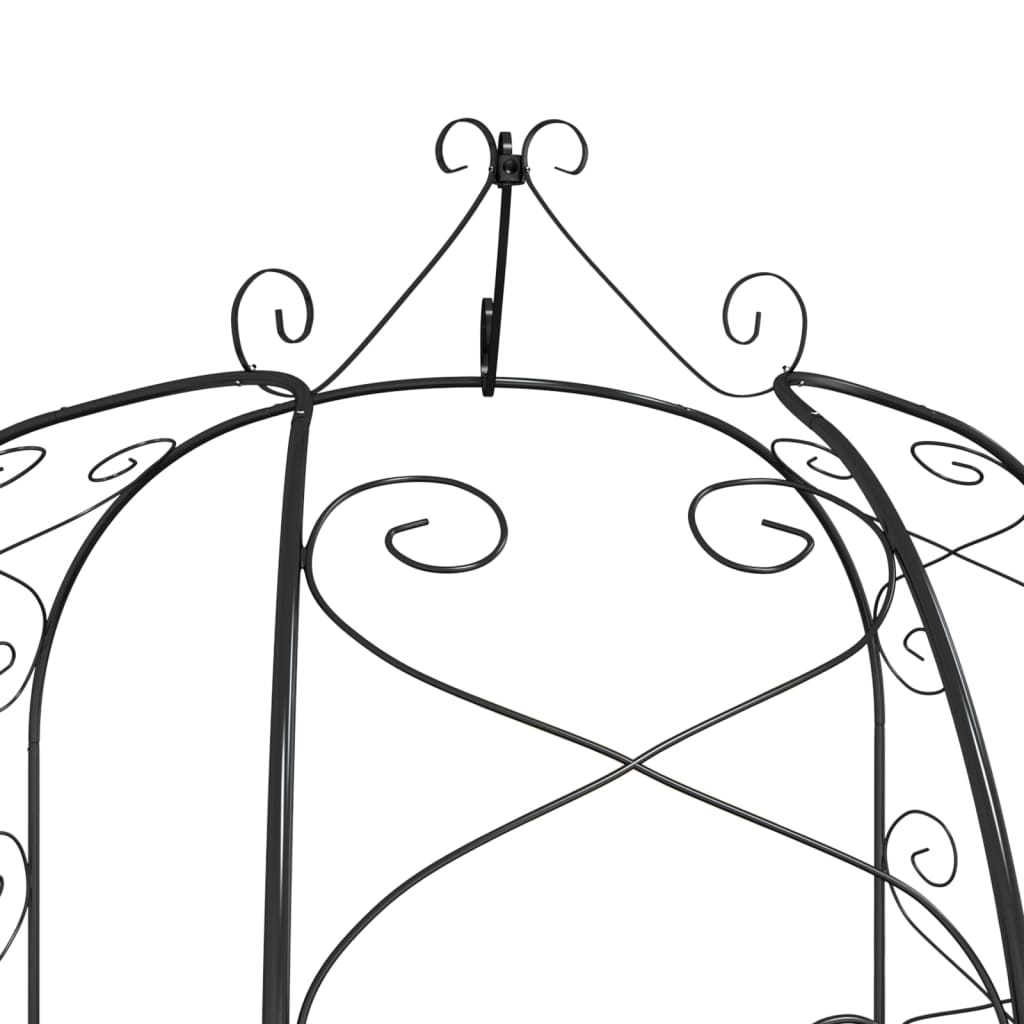 vidaXL Garden Arch Black Ø180x255 cm Steel