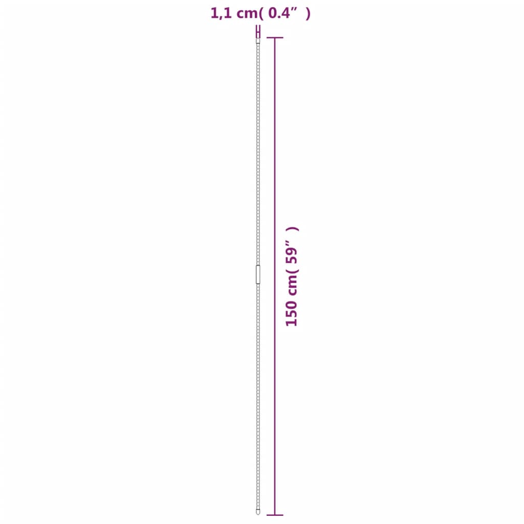Pflanzenstützen 30 Stk. Grün 150 cm Länge Stahl beschichtet Rankhilfe