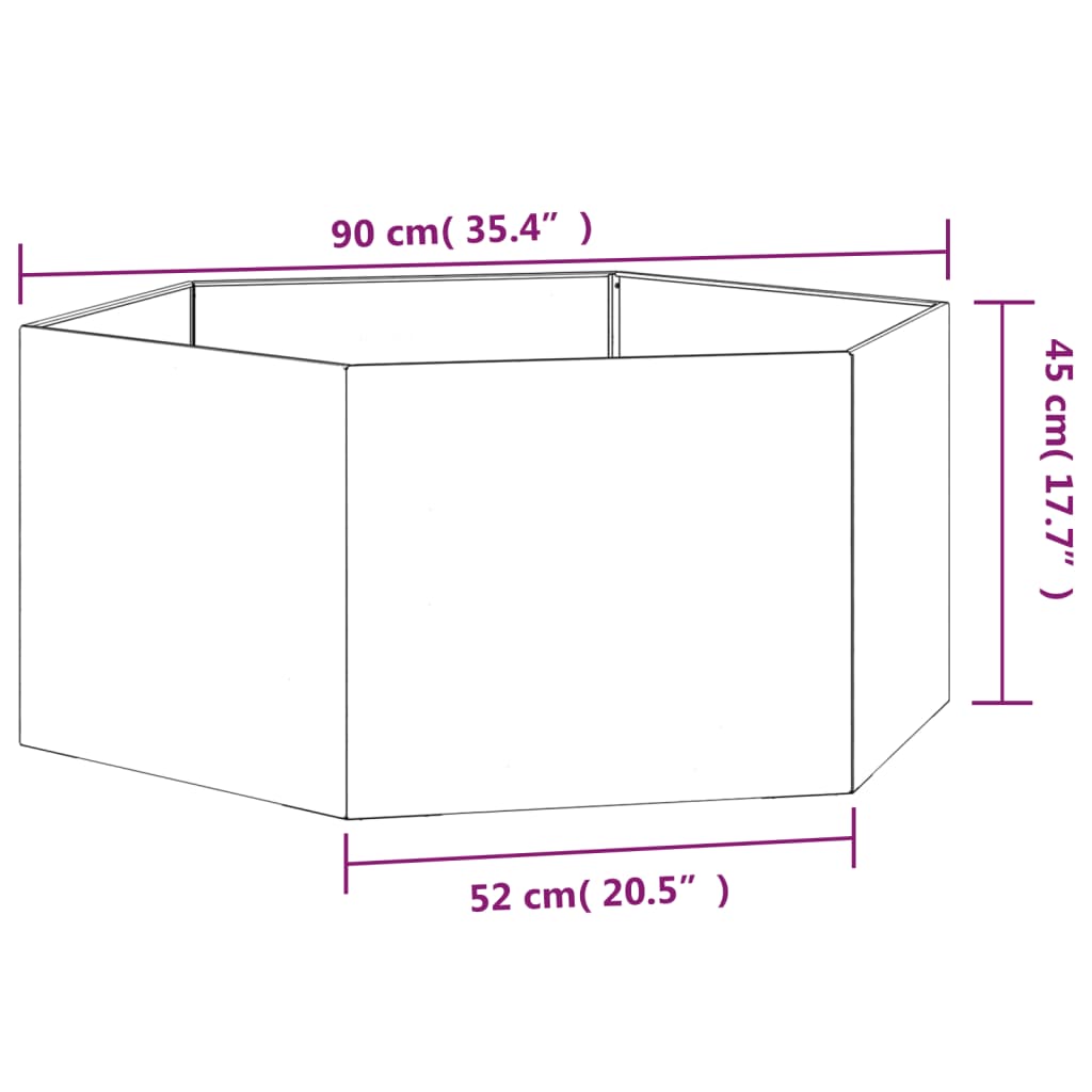 Hochbeet 90x90x45cm Cortenstahl rostig Pflanzbeet Pflanzkasten