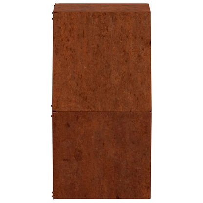 Wall-mounted planters, 2 pieces, rusty Corten steel, 30x10x25 cm, flower pot