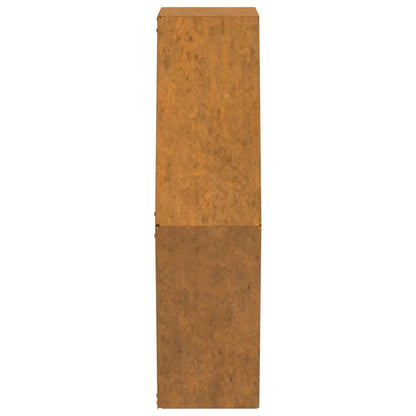 Wall-mounted planters, set of 2, rusty Corten steel, 46x10x40 cm, flower pot