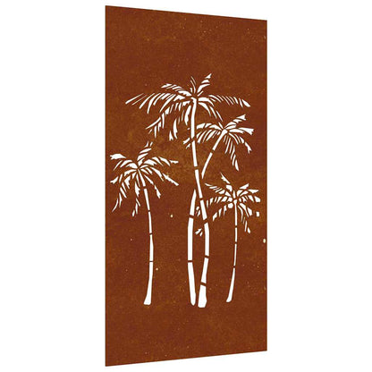 Garten Wanddekoration 105x155 cm rusty Cortenstahl Design Palmen Roststahl