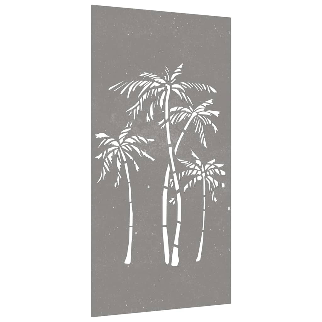 Garten Wanddekoration 105x155 cm rusty Cortenstahl Design Palmen Roststahl