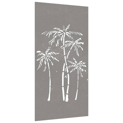 Garten Wanddekoration 105x155 cm rusty Cortenstahl Design Palmen Roststahl