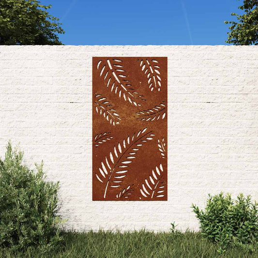 Garten-Wanddekoration 105x55 cm Cortenstahl Blatt-Design Roststahl