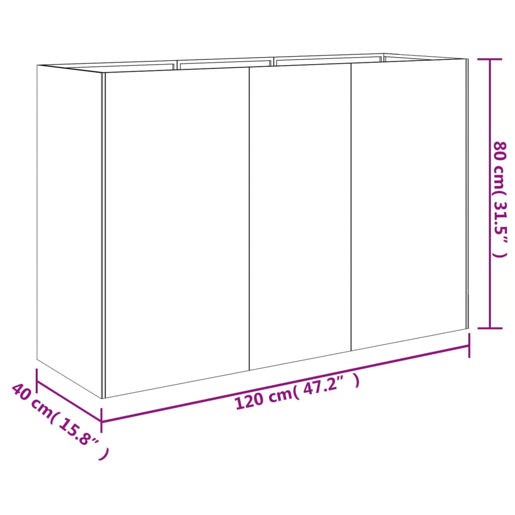 Hochbeet 120x40x80 cm Cortenstahl rostig Pflanzbeet Pflanzkasten