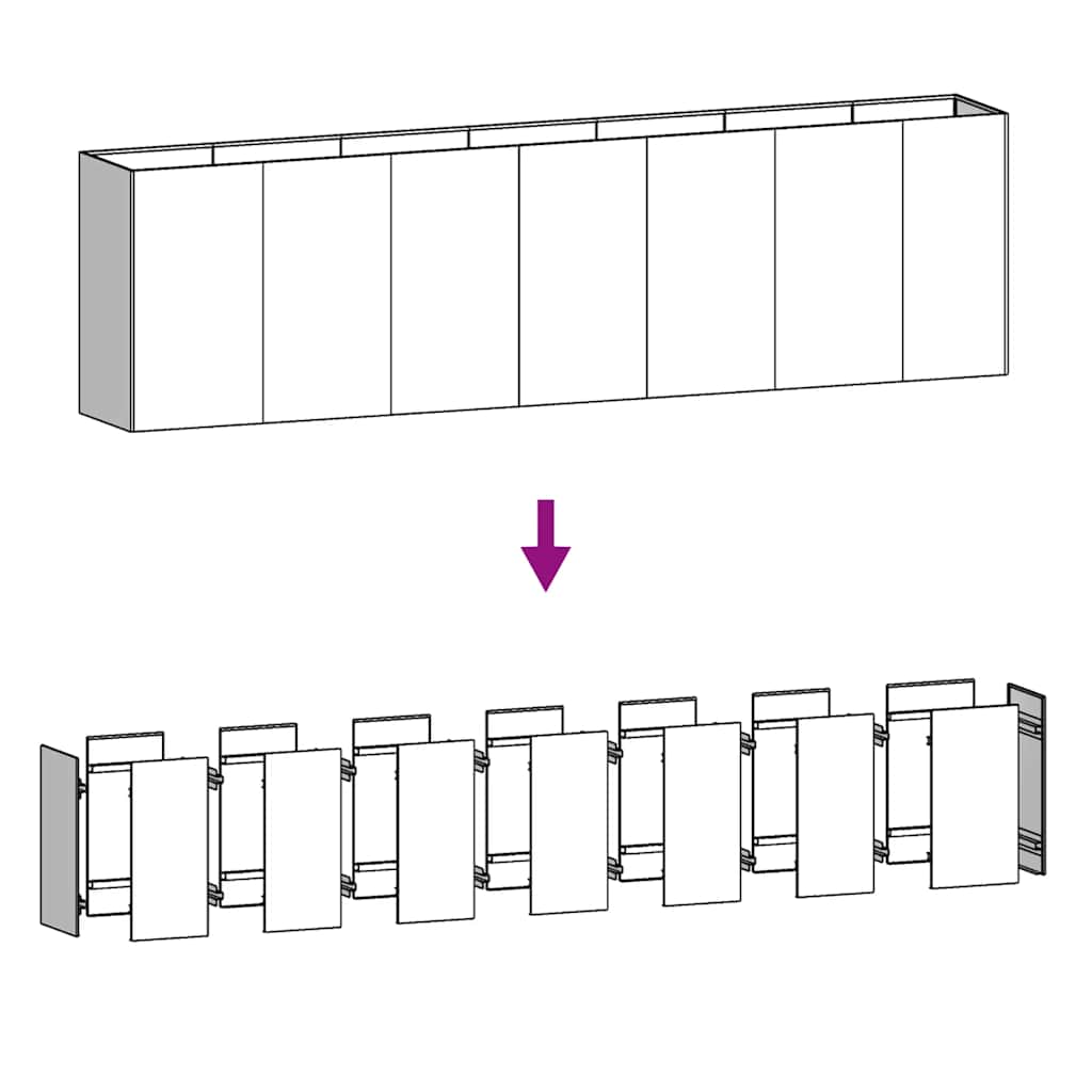 Raised bed 280x40x80 cm Corten steel rusty plant bed planter box