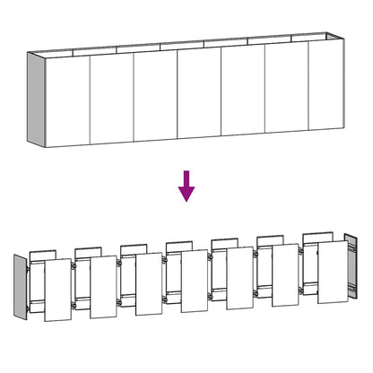 Raised bed 280x40x80 cm Corten steel rusty plant bed planter box