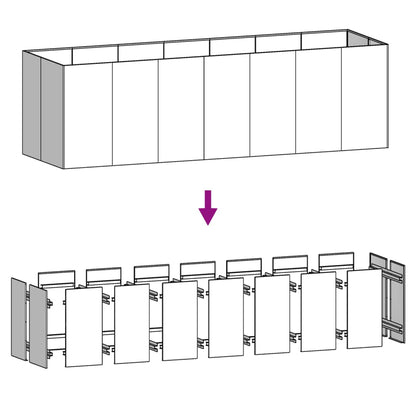 Raised garden bed 280x80x80cm Corten steel rusty planting bed planter