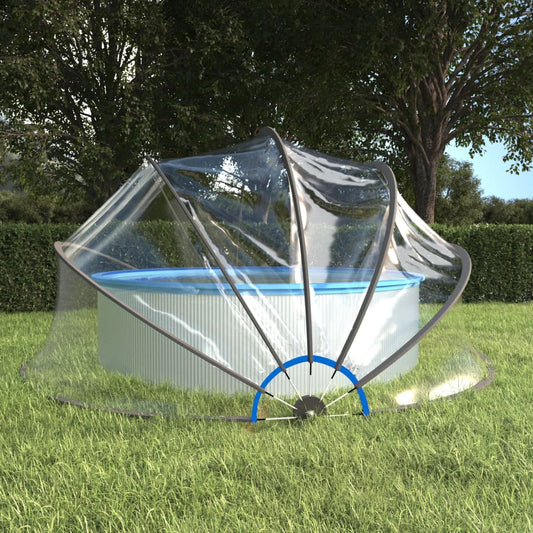 Pool-Zelt Kuppel Rund 467x234 cm PVC Poolüberdachung Kuppelzelt