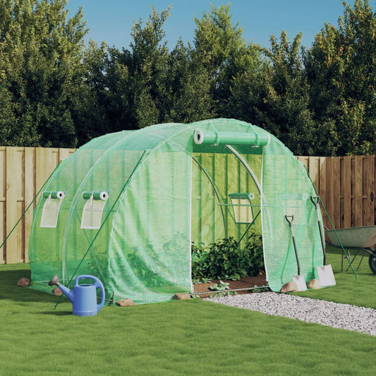 vidaXL Greenhouse with Steel Frame, Green, 6 m², 3x2x2 m