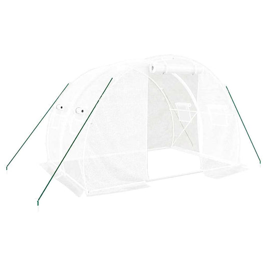 vidaXL Greenhouse with steel frame, white, 6 m², 3x2x2 m