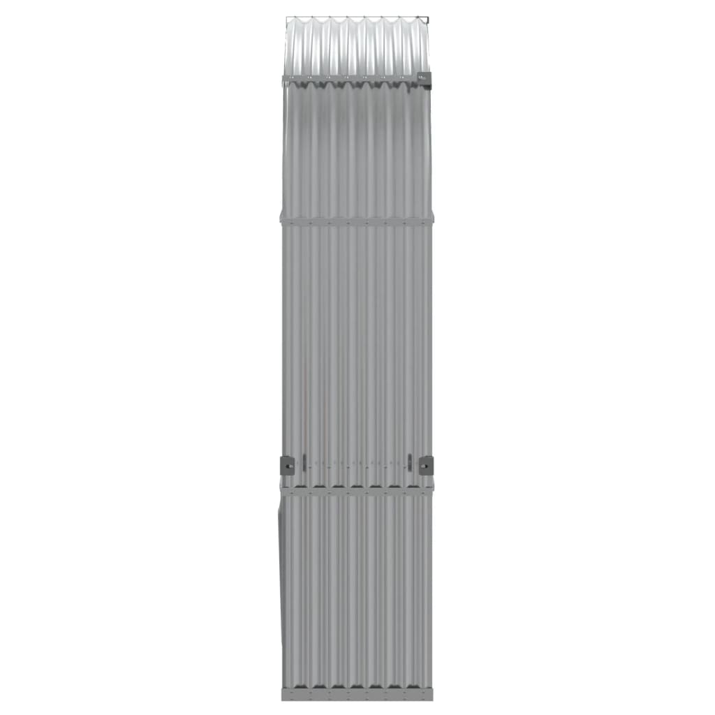 Brennholzunterstand Grau 120x45x210 cm Verzinkter Stahl Holzlager außen