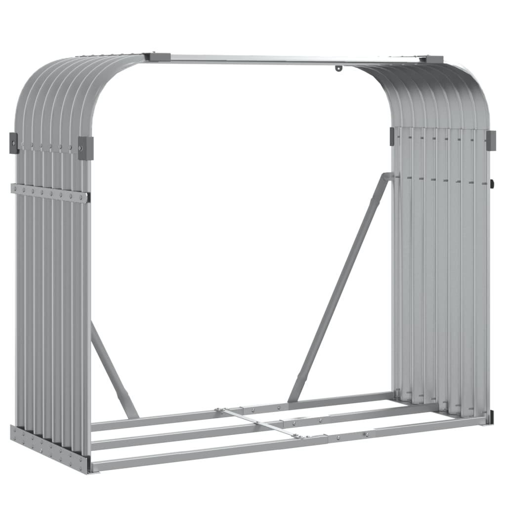 Brennholzunterstand Grau 120x45x100 cm Verzinkter Stahl Holzlager außen