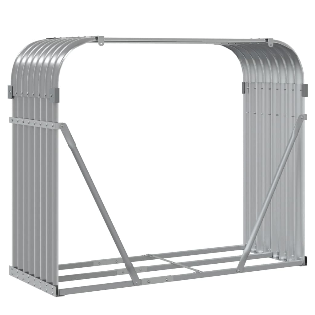 Brennholzunterstand Grau 120x45x100 cm Verzinkter Stahl Holzlager außen