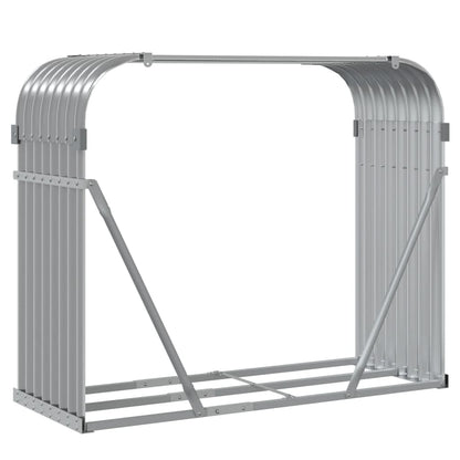 Firewood shelter, grey, 120x45x100 cm, galvanized steel, outdoor wood storage