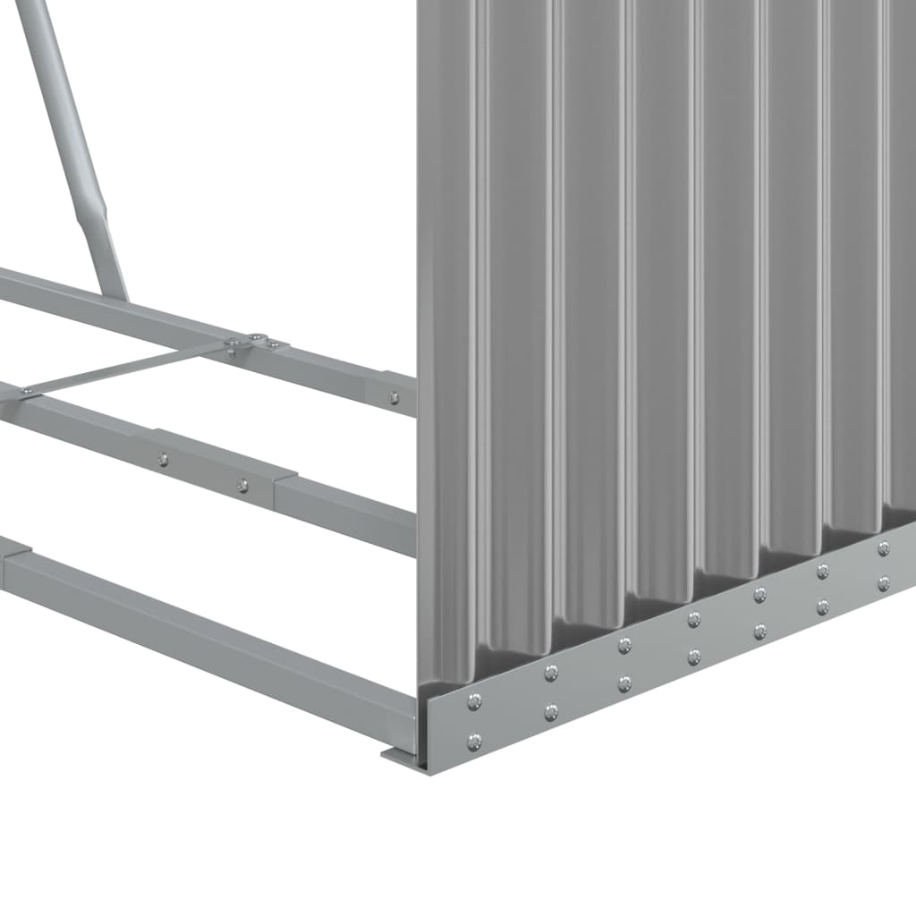 Brennholzunterstand Grau 120x45x100 cm Verzinkter Stahl Holzlager außen