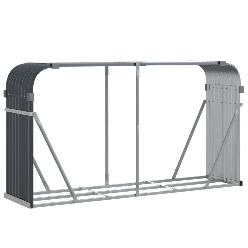 Brennholzunterstand Anthrazit 180x45x100 cm Verzinkter Stahl Holzlager außen