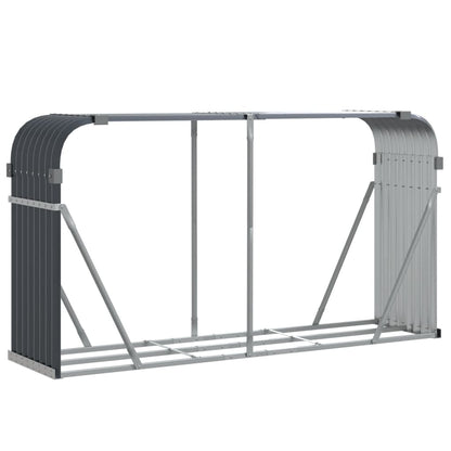 Firewood shelter, anthracite, 180x45x100 cm, galvanized steel, outdoor wood storage
