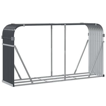 Firewood shelter, anthracite, 180x45x100 cm, galvanized steel, outdoor wood storage