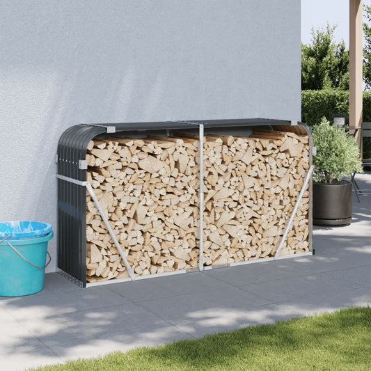 Brennholzunterstand Anthrazit 180x45x100 cm Verzinkter Stahl Holzlager außen