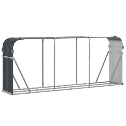 Firewood shelter, anthracite, 234x45x100 cm, galvanized steel, outdoor wood storage