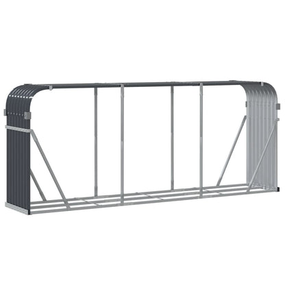 Firewood shelter, anthracite, 234x45x100 cm, galvanized steel, outdoor wood storage