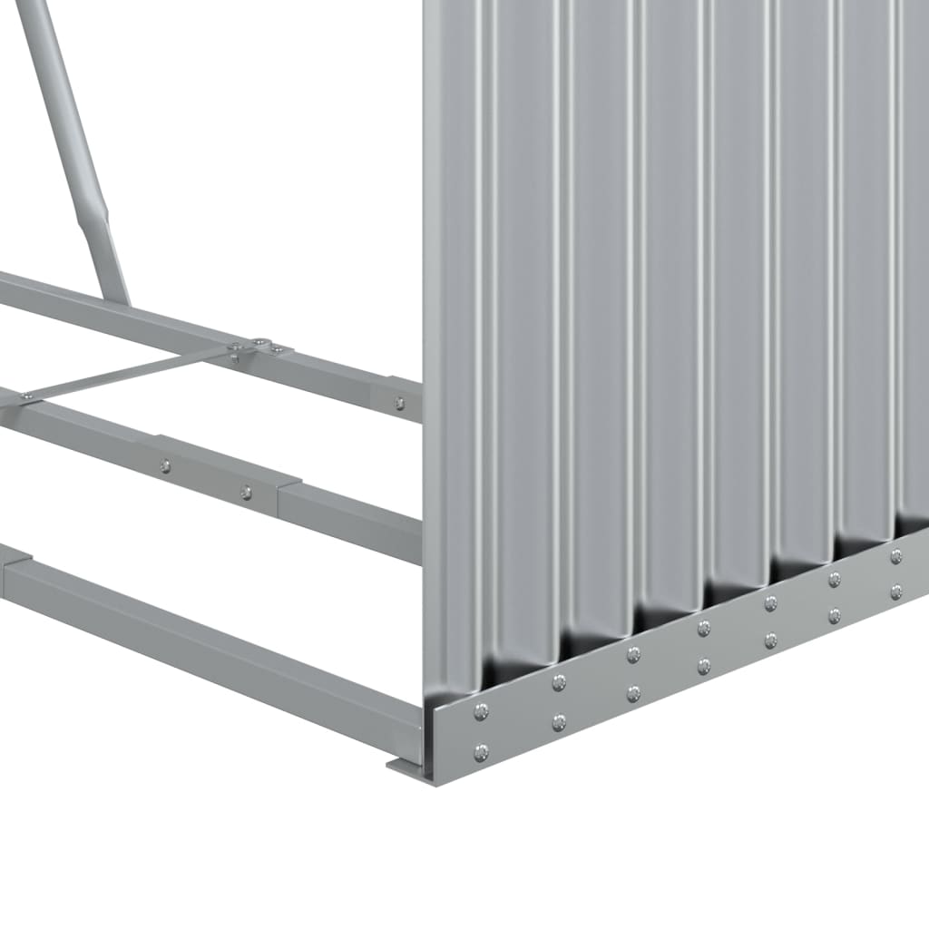 Brennholzunterstand Silber 120x45x140 cm Verzinkter Stahl Holzlager außen