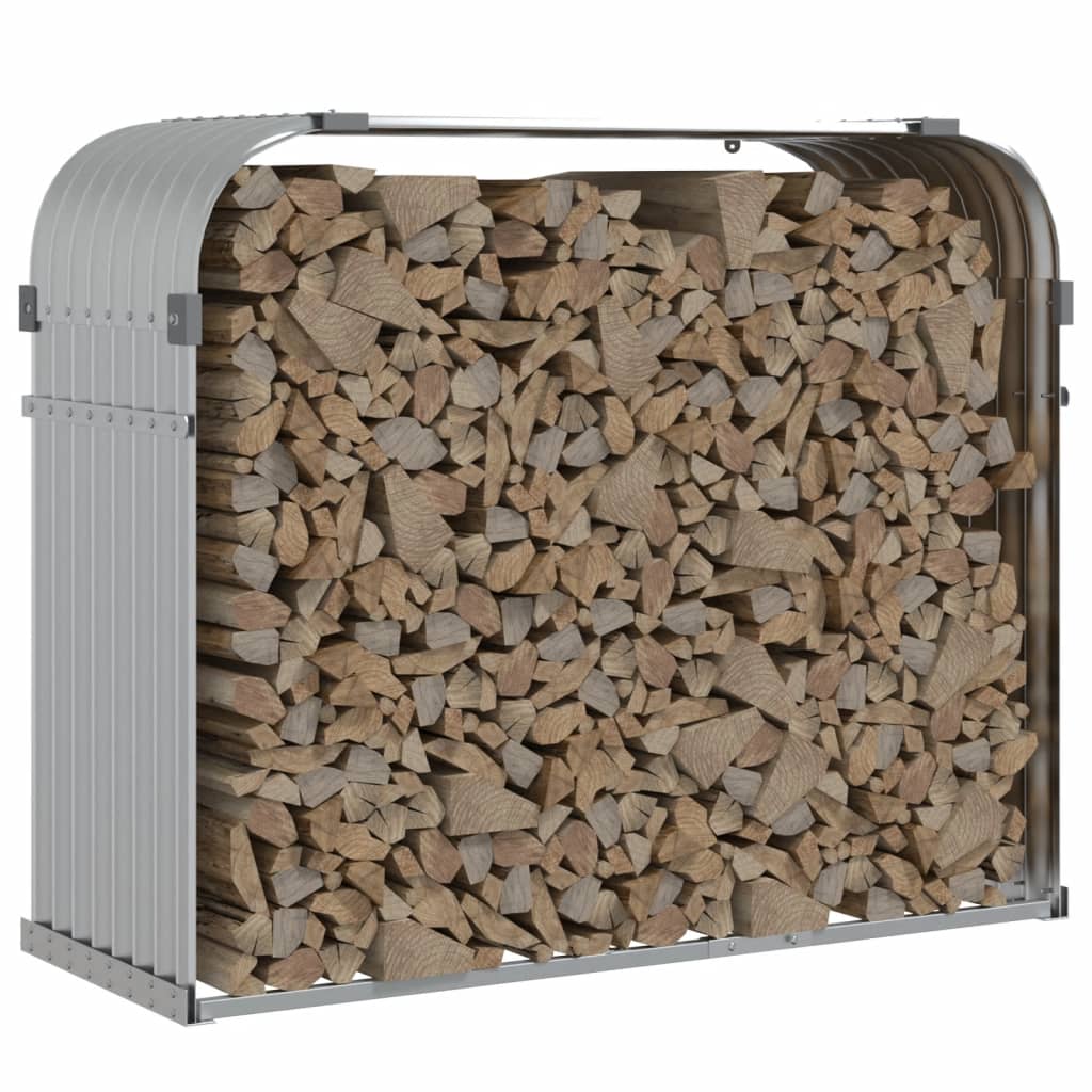 Brennholzunterstand Silber 120x45x100 cm Verzinkter Stahl Holzlager außen