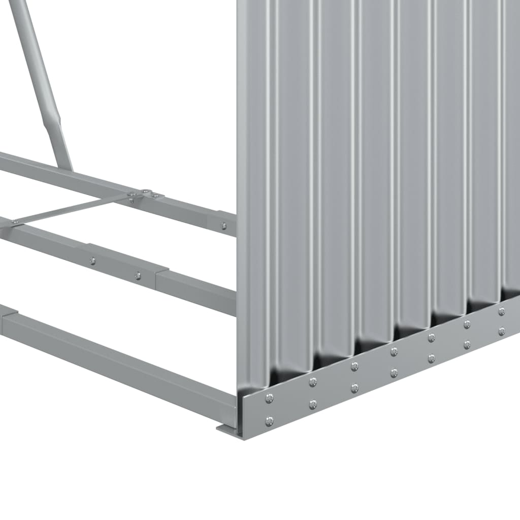 Brennholzunterstand Silber 120x45x100 cm Verzinkter Stahl Holzlager außen
