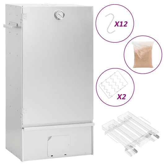 Räucherofen mit Kaltrauchgenerator Verzinkter Stahl 44,5 x 29 x83 cm Räucherschrank