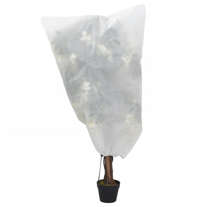 Winter fleece with drawstring, 4 pieces, 70 g/m², 0.8 x 0.8 m, frost protection, garden fleece, plant protection