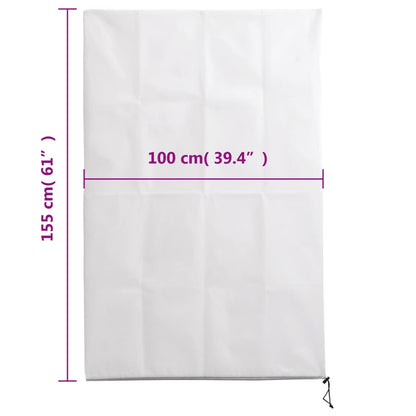 Winter fleece with zipper, 2 pieces, 70 g/m², 1 x 1.55 m, frost protection, garden fleece, plant protection