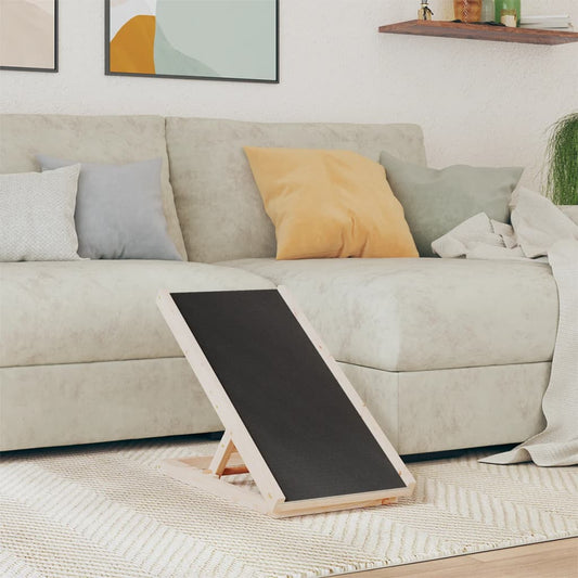 vidaXL Dog Ramp Grey 70x35 cm Solid Fir Wood