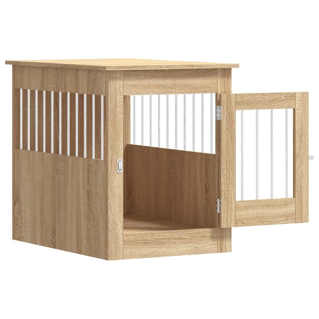 vidaXL dog crate in furniture style Sonoma oak 55x80x68 cm wood composite