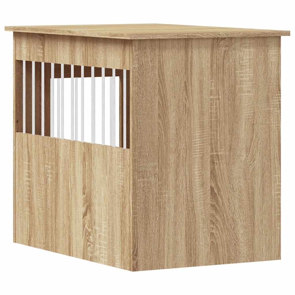 vidaXL dog crate in furniture style Sonoma oak 55x80x68 cm wood composite