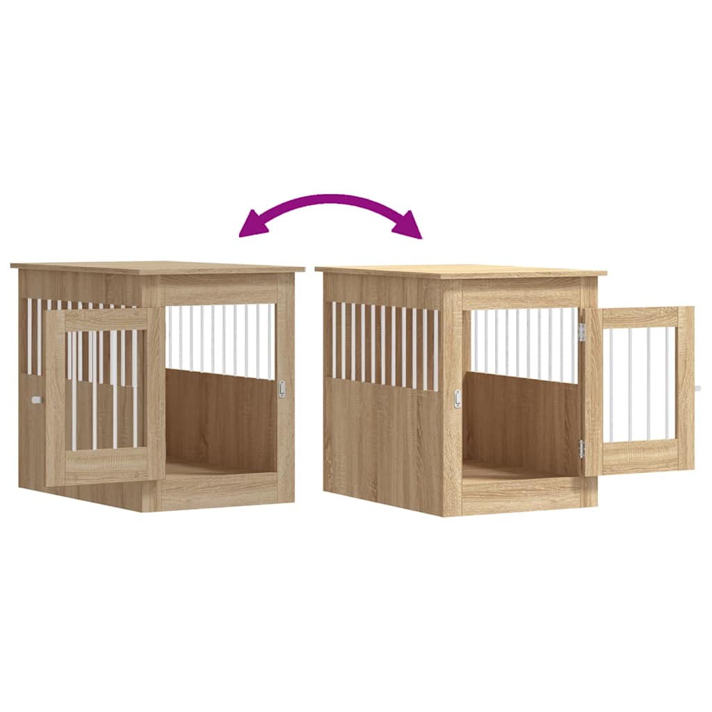vidaXL dog crate in furniture style Sonoma oak 55x80x68 cm wood composite