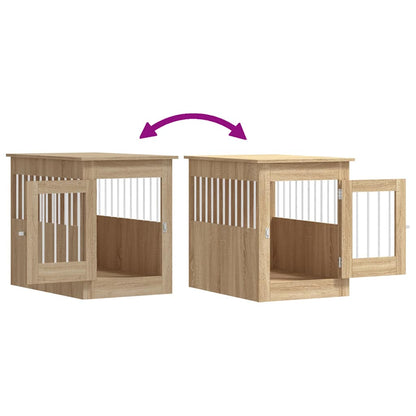 vidaXL dog crate in furniture style Sonoma oak 55x80x68 cm wood composite