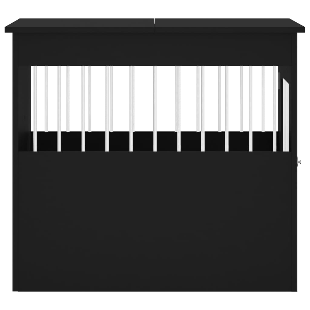 Hundekäfig im Möbelstil Schwarz 64,5x80x71 cm Holzwerkstoff Stahl Hundebox