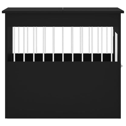 Hundekäfig im Möbelstil Schwarz 64,5x80x71 cm Holzwerkstoff Stahl Hundebox