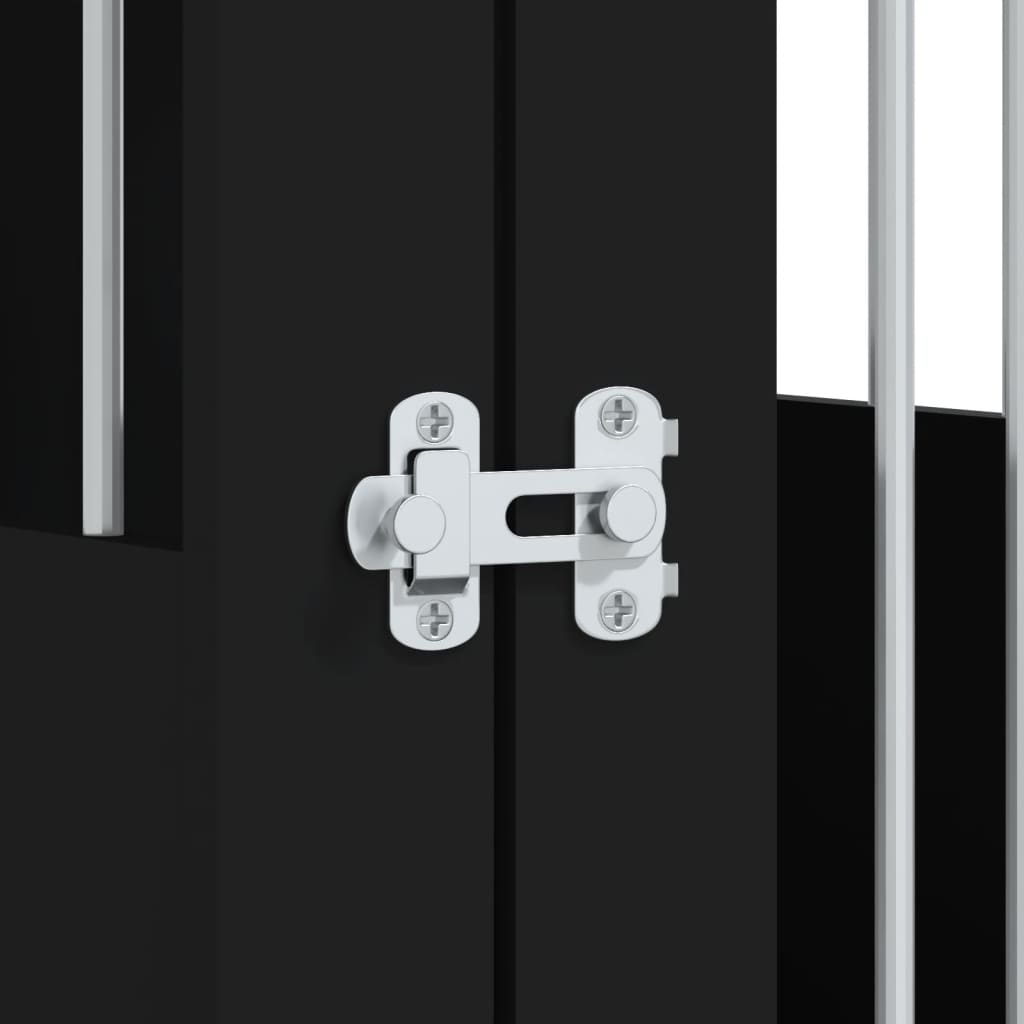 Hundekäfig im Möbelstil Schwarz 64,5x80x71 cm Holzwerkstoff Stahl Hundebox