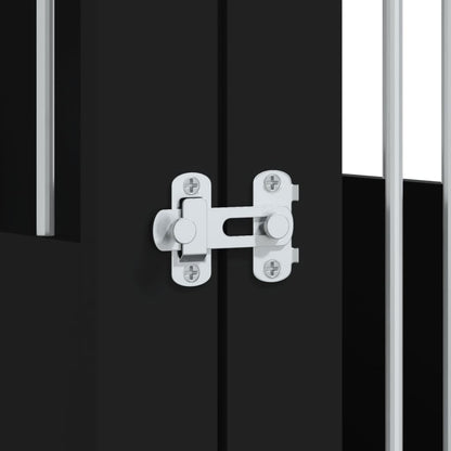 Hundekäfig im Möbelstil Schwarz 64,5x80x71 cm Holzwerkstoff Stahl Hundebox