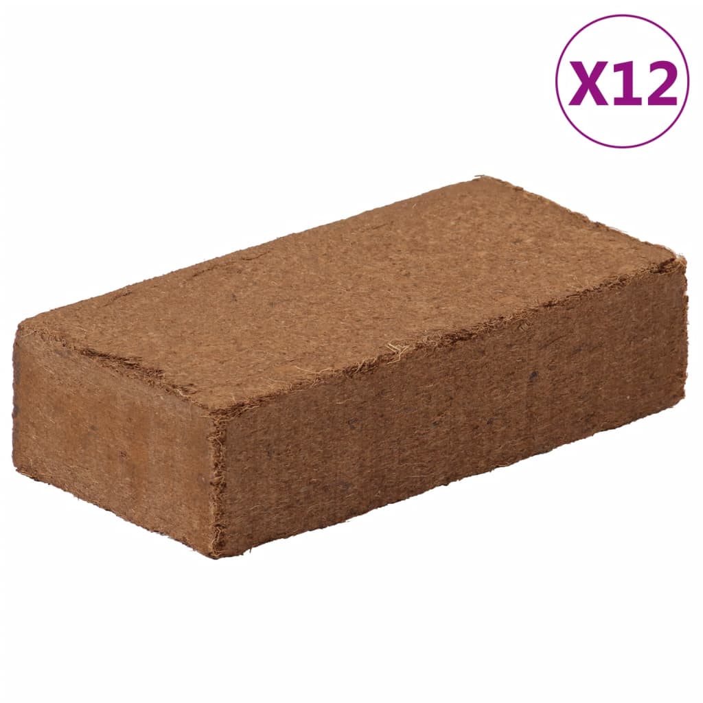 vidaXL Coconut Bricks 12 pcs. 650 g each 7.8 kg Total