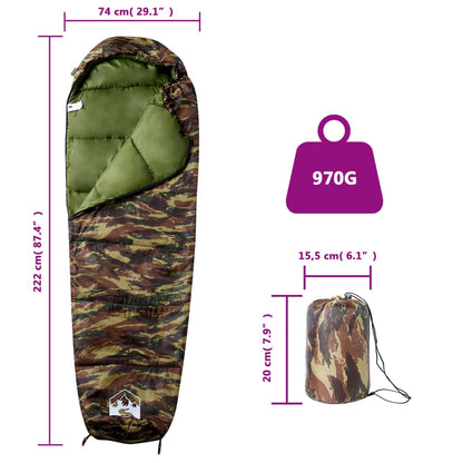 vidaXL Mummy Sleeping Bag for Adults, Camping, 3 Seasons