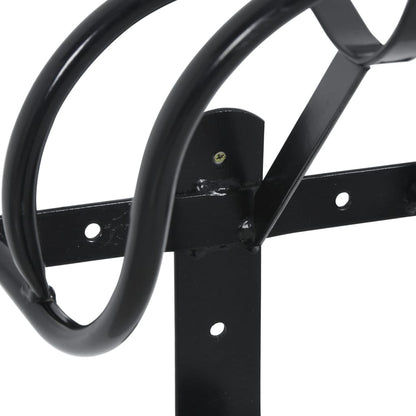 vidaXL Bridle Holder Wall Mount Black Iron