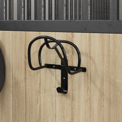 vidaXL Bridle Holder Wall Mount Black Iron