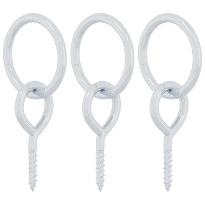 Anbinderinge mit Ösenschrauben 3 Stk. Silbern Stahl Barrenringe Schaukelringe